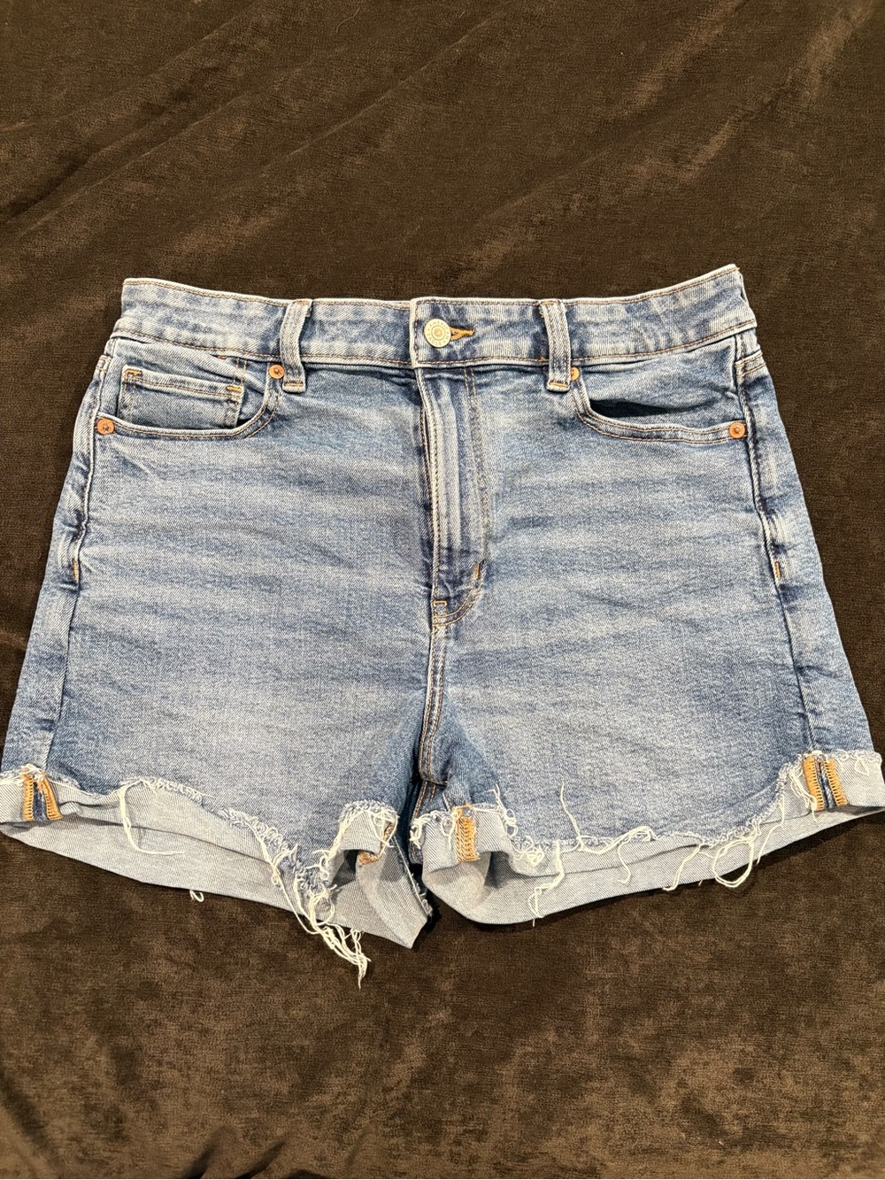 American Eagle Outfitters Light Blue Distressed Denim Cutoff Shorts